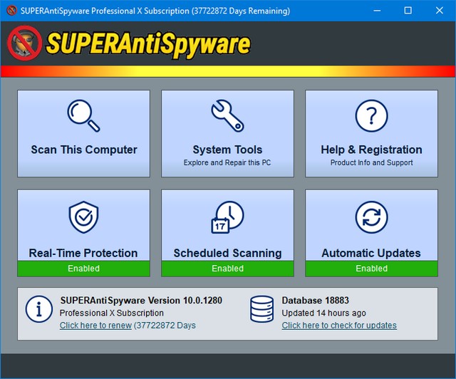 SUPERAntiSpyware Professional X